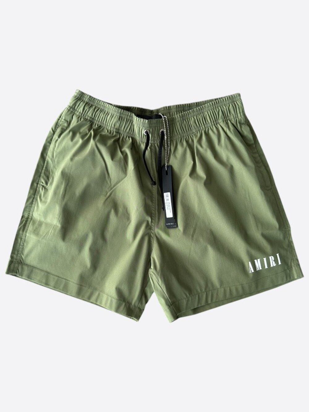 Amiri Military Green & White Core Logo Swimshorts